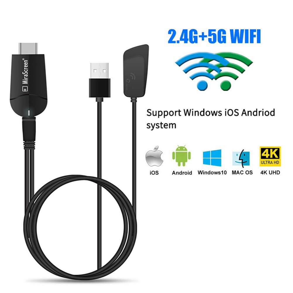 Mirascreen  k6-5 ghz tv dongle dual band 2.4 /5 g hd wifi miracast dlna airplay tv vara 4 k hd ezcast wi-fi dongle