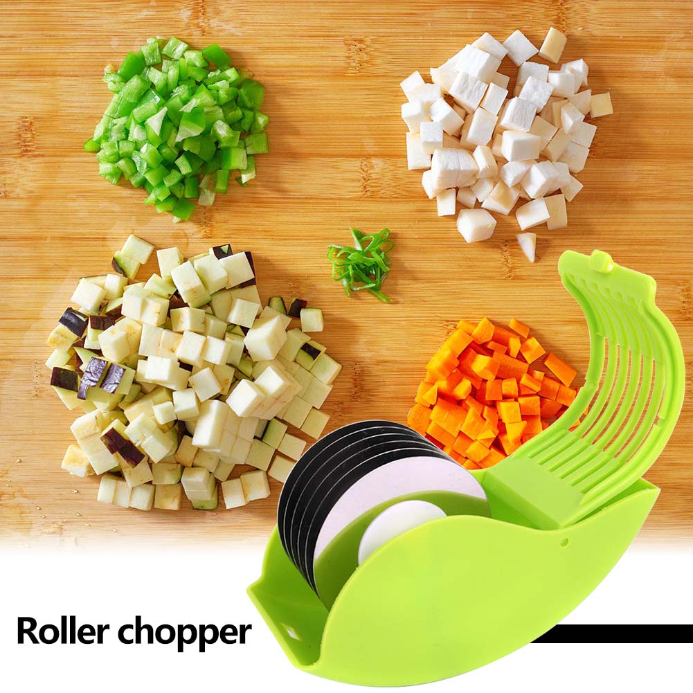 6 Wheels Stainless Steel Blade Onion Vegetable Chopper Roll Mincer Vegetable Slicer Kitchen Gadgets