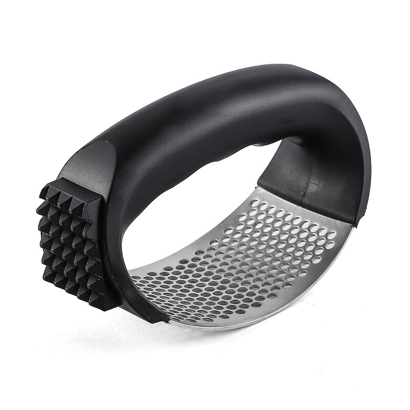 Herramienta para picar el hogar, prensador de ajos de acero inoxidable, triturador exprimidor, utensilios de cocina útiles: Black