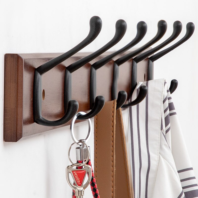 Gancho de parede de madeira ganchos de gancho de chave de armazenamento de roupas organizador de parede de metal ganchos duplos para pendurar roupas decoração para casa