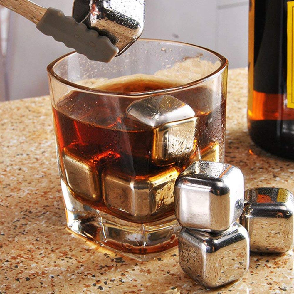1Pc Whisky Stenen Ijsblokjes Set Herbruikbare Food Grade Rvs Wijn Cooling Cube Koelen Rots Party Bar tool