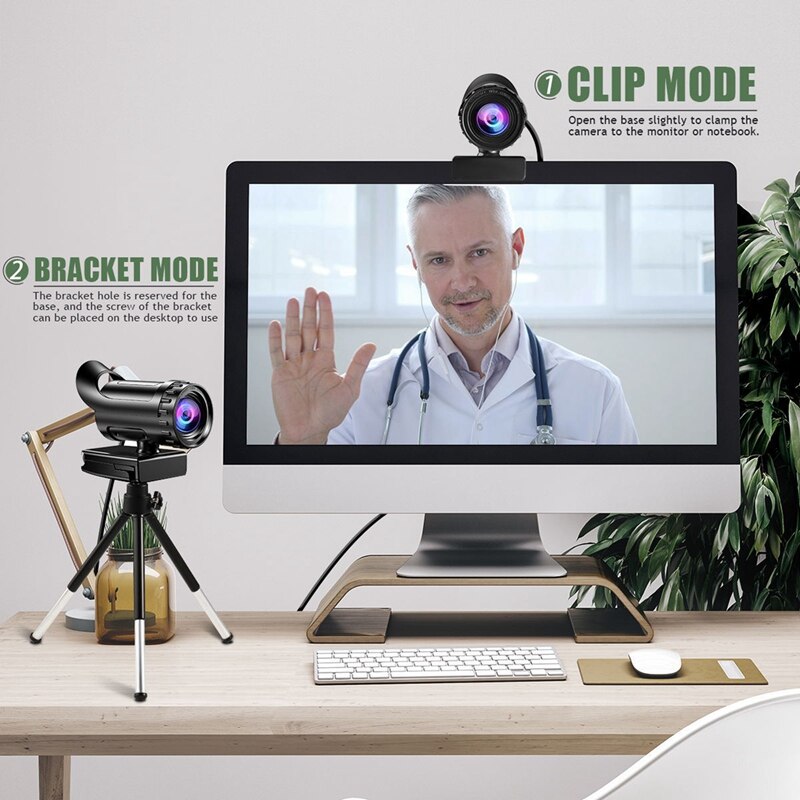 2K USB Webcam HD Camera Auto Focus Webcam with Microphone and Tripod for PC Laptop Notebook TV Computer Video Web Cam