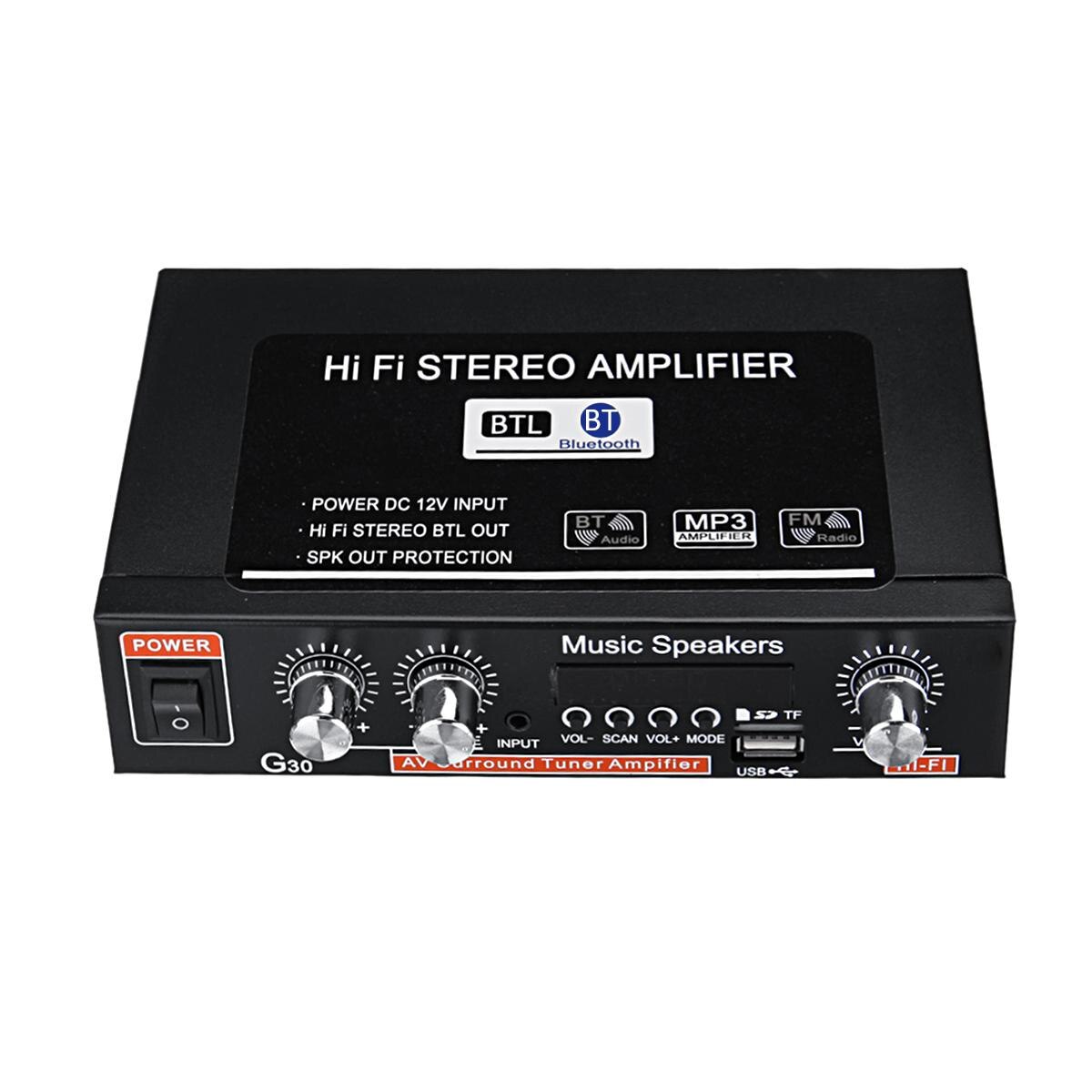 2-channel Car Audio Bass Subwoofers Amplifier HiFi Stereo Bluetooth 2 Channel Digital Powerful Car Amplifier Audio Amp 220V: Default Title