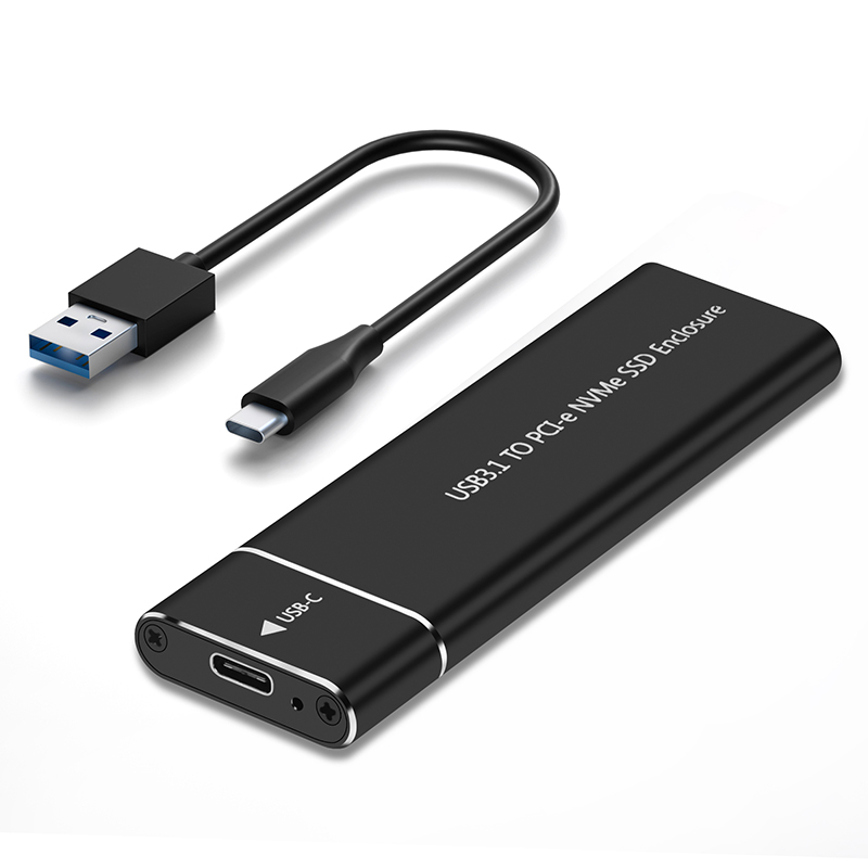 M.2 NVMe SSD Enclosure Adapter Aluminum Case USB C 3.1 Gen2 10Gbps to NVMe PCIe External Box for 2230/2242/2260/2280 M2 NVMe SSD: Gold