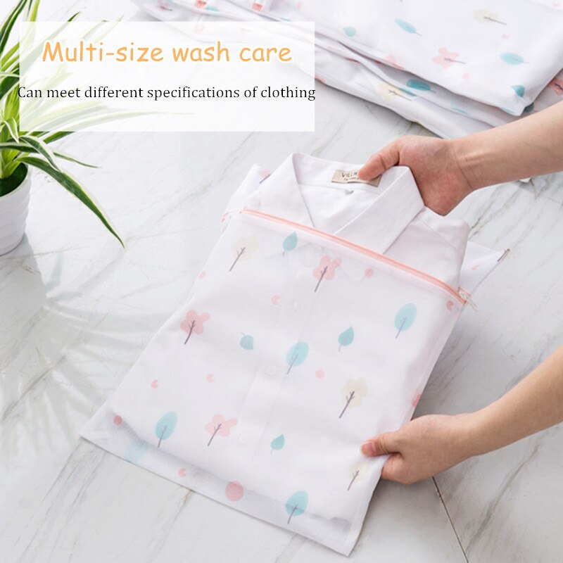 Pineapple Printing Zipper Mesh Laundry Bag Polyester Wash Net For Underwear Sock Washing Machine Pouch Clothes Bra Bags