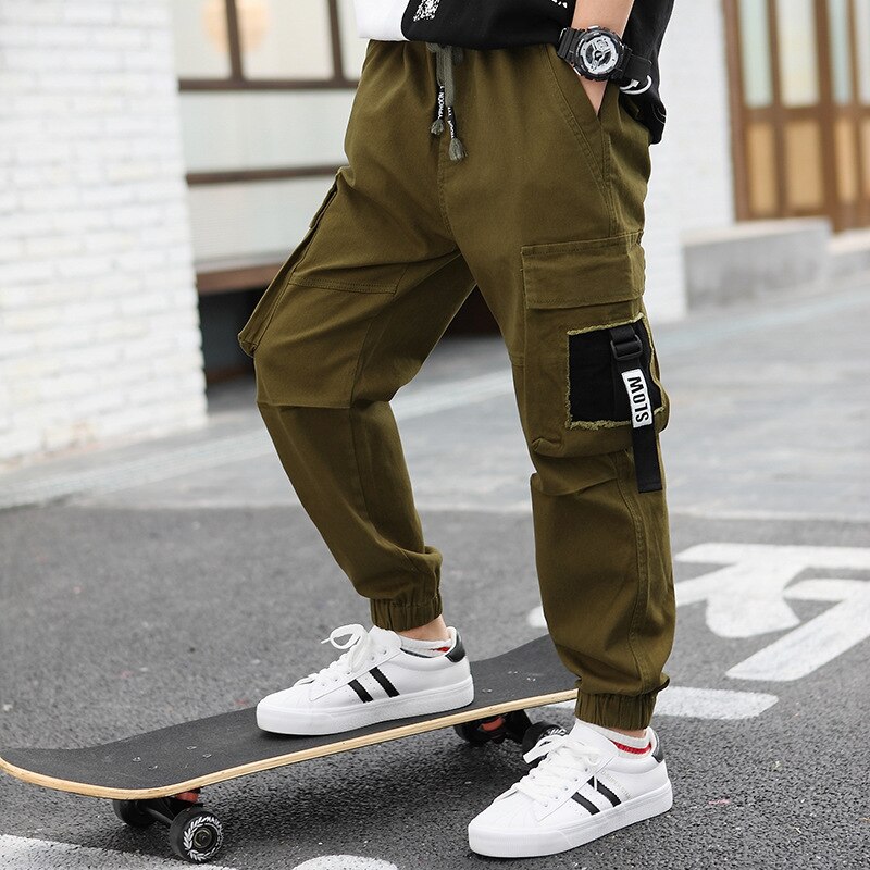 Boys Pants Children Casual Pants Kids Pants Overalls Trousers For Boy Teenage Clothes 8 10 12 14 16 Years Old: ArmyGreen / 8T