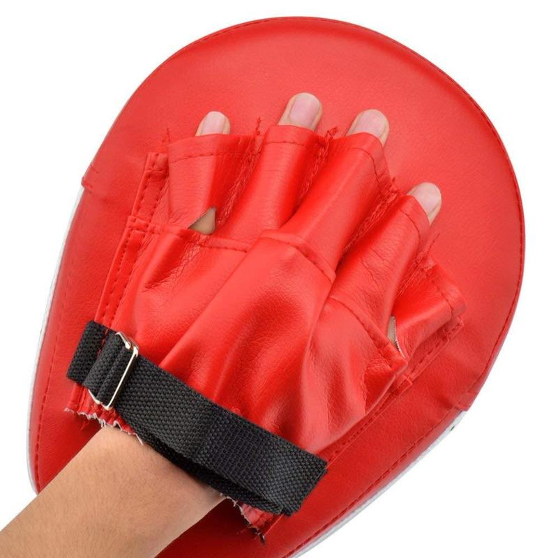 Arco de boxeo Muay Thai mano objetivo Sanda entrenamiento grueso bisel PU blanco dedo arco cinco Taekwondo Anti-sísmico pie T8T6