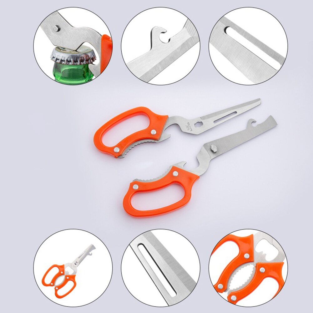 Detachable Multifunctional Scissor Nutcracker Multi Use Knife Bottle Opener for peeling fruit opening nut barbecue walnuts can