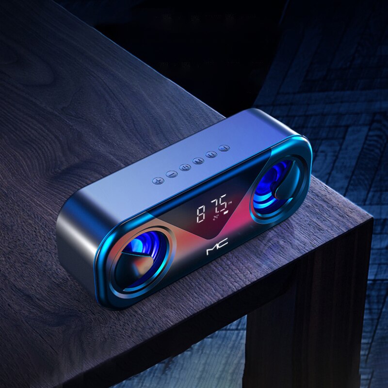 MC-H9 Bluetooth 5.0 Speaker Dual Speakers Speaker With Time/Temperature Display 3000mAh Intelligent Lithium Battery