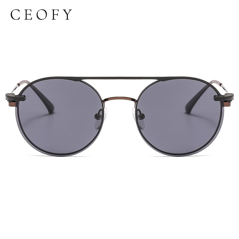 CEOFY – lunettes de soleil polarisées pour hommes et femmes, monture ronde avec Clip magnétique