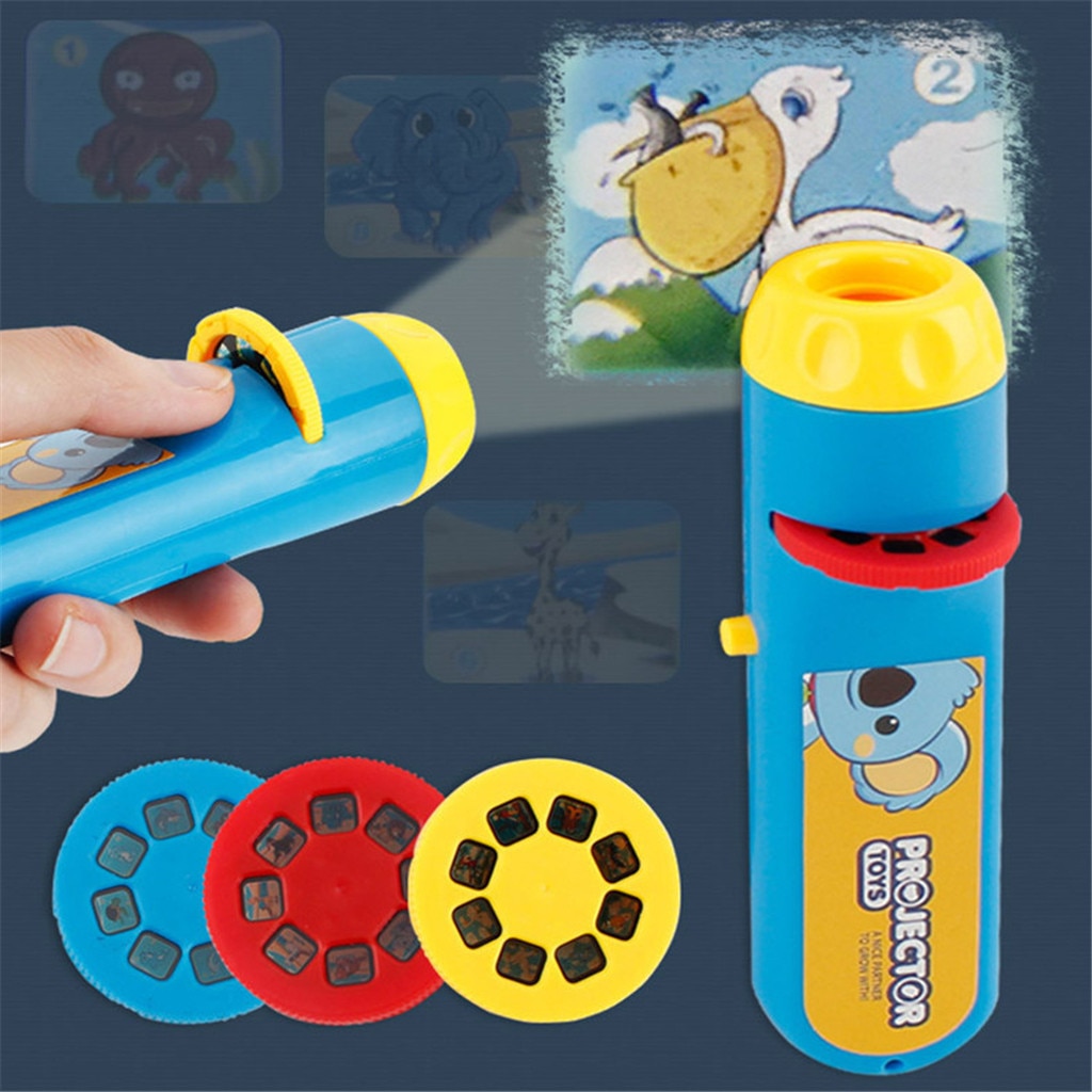 Portable Flashlight Projection Realistic Animal World Action Education Toy Animal Projection Starry Lights Kids Toys M810#