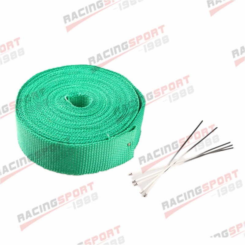 Cinta térmica de fibra de vidrio de 2 "y 25 pies de largo para envolver el calor, en amarillo, verde, negro, rojo, Azul, Morado, naranja, blanquea y 5 lazos