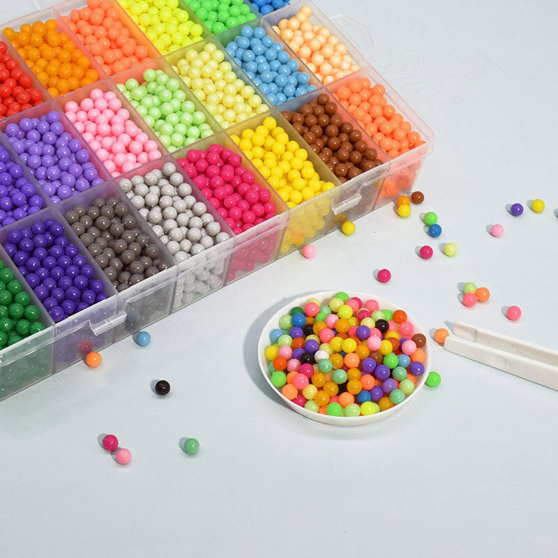 IKAUOIE DIY koraliki robić łączenia magiczna woda tworzenie zestaw koralików długopis pinceta Pegboard zestaw akcesoria dziewczyny prezent dla dzieci zabawki dla dzieci