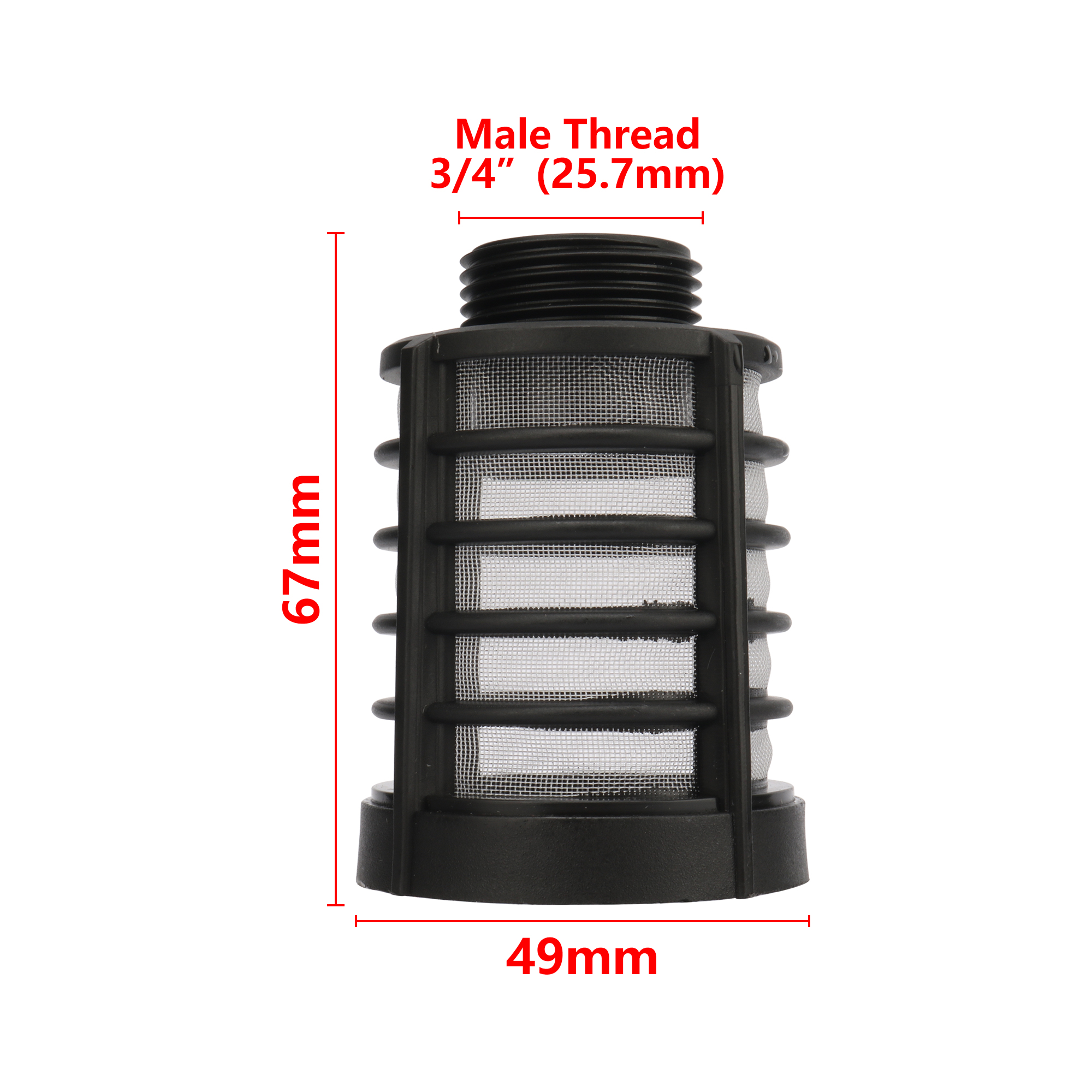 Microfiltro de agua de malla de rosca macho de 3/4 ", 60 Dn16/20, lavadora de alta presión, filtro de entrada autocebante, herramienta de percolación para acuario: Marrón