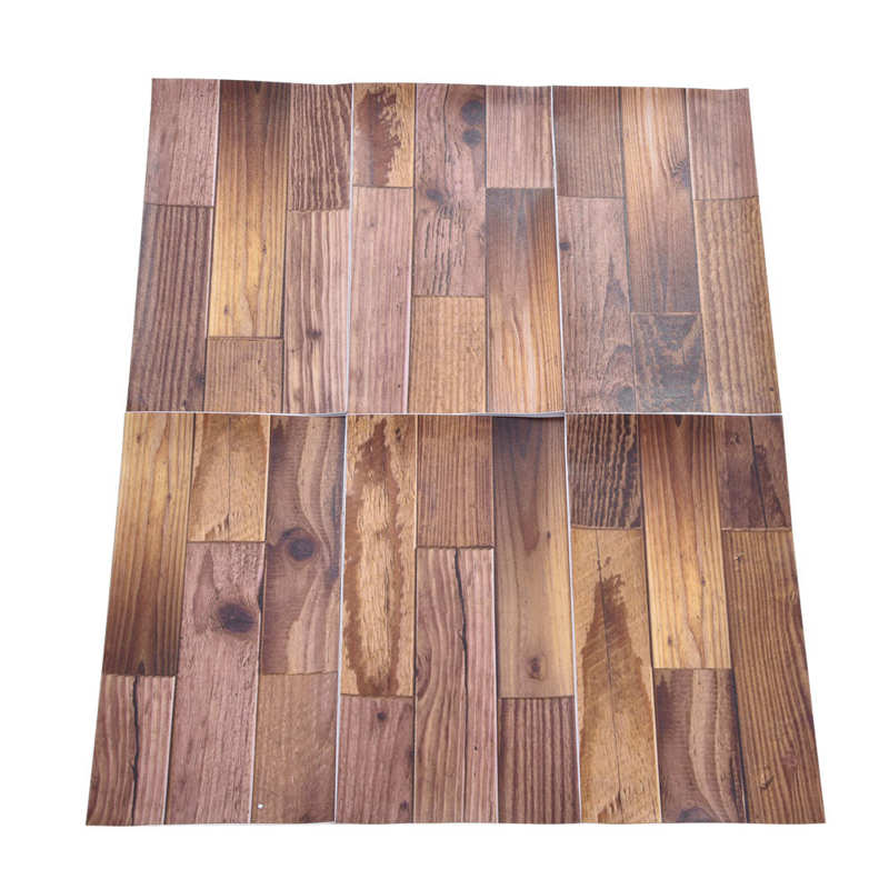 Wood Grain Tile Sticker 30x15cm Wood Wall Decals Anti Fading Peel and Paste Self Adhesive for Kitchen Bathroom Office