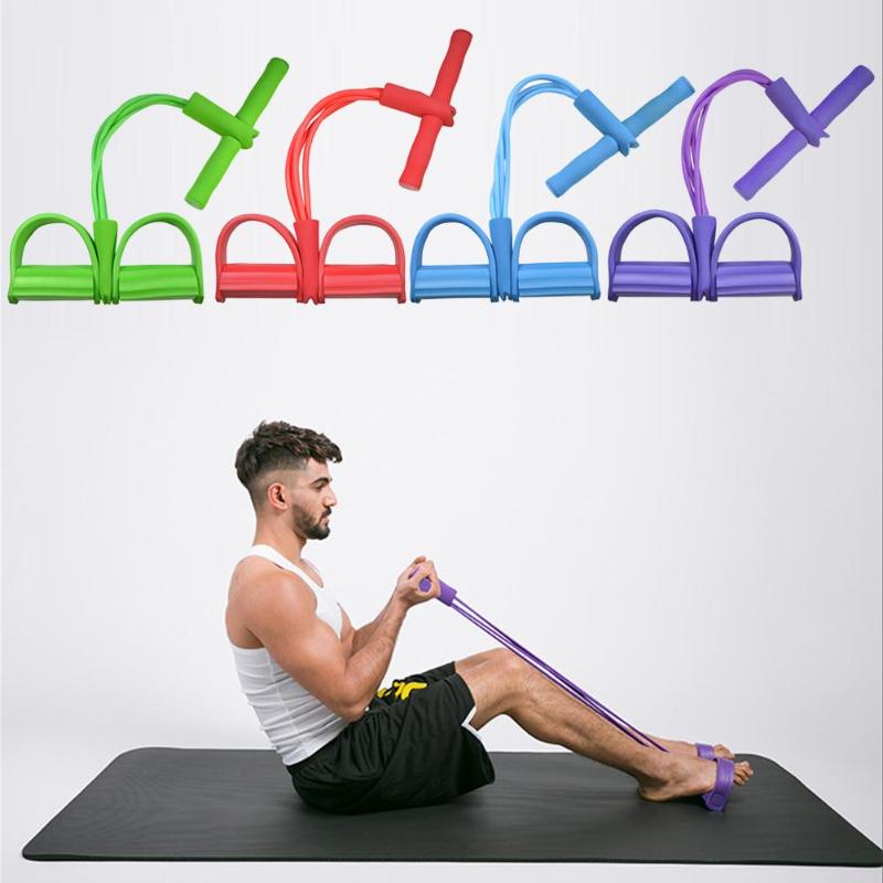4 rohr Sitzen-hoch Pedal Widerstand Bands Sitzen-hoch ziehen Seil Expander Elastische Bands Yoga ausrügestochen Pilates trainieren bauch Ausbildung