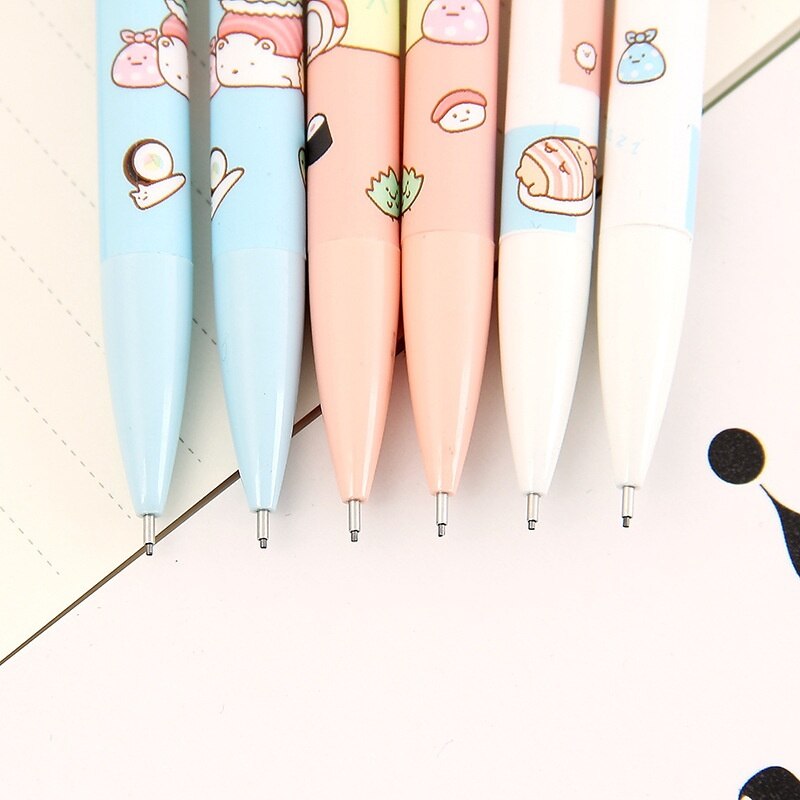3 stuks schattige kawaii sushi voedselpers automatische mechanische potlood schrijven tekenen school kantoorbenodigdheden studenten briefpapier 0.5mm