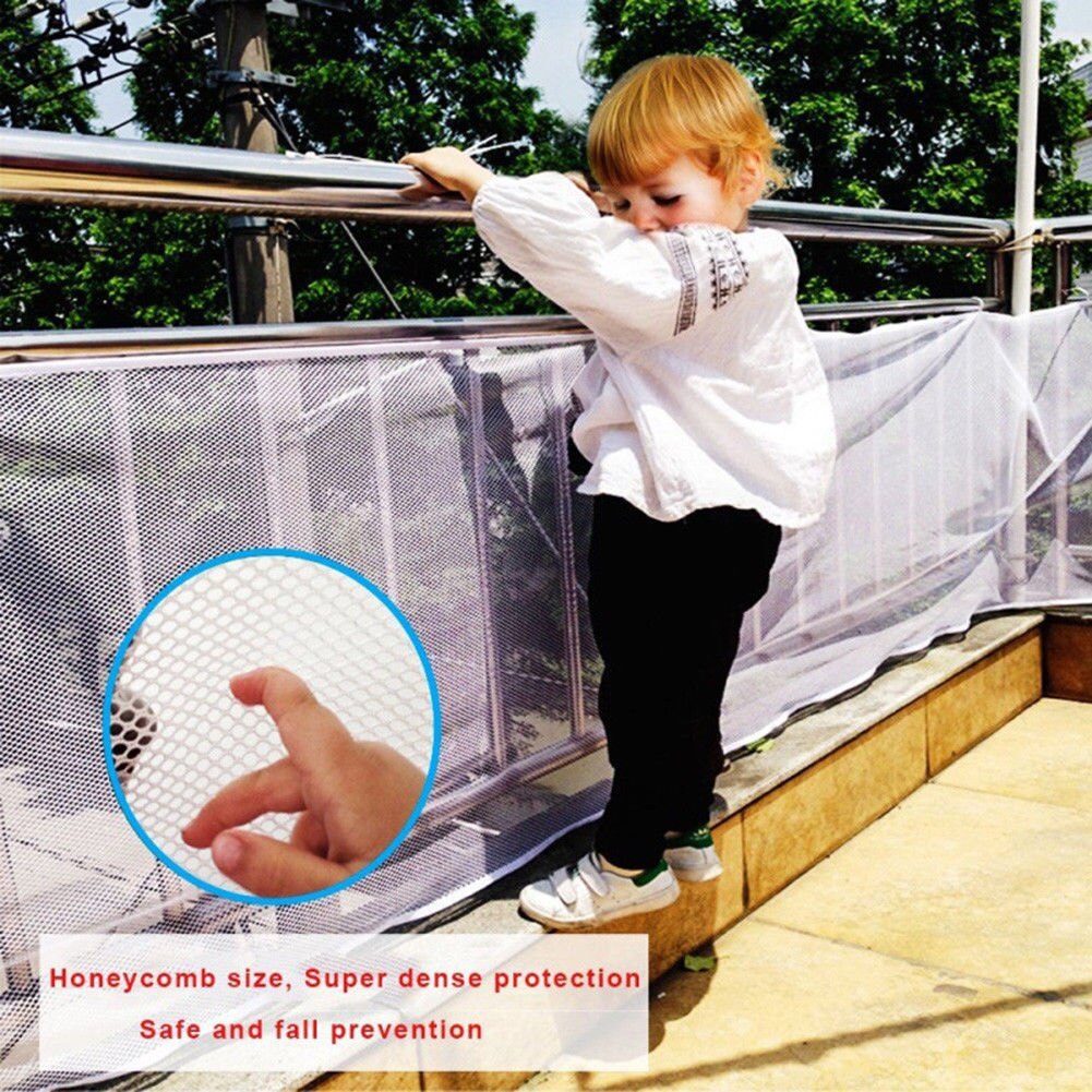 Nyeste store sikkerhedsstørrelse 1st skinnenet børneværn børn baby trappe altan dækport døråbninger mesh 200 x 75cm 300 x 75cm