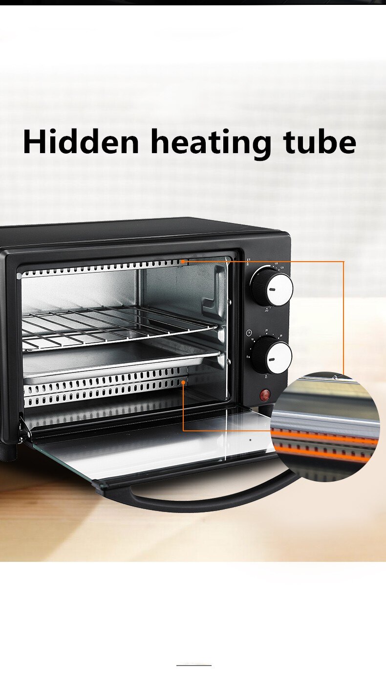 Multifunctional mini oven household electric oven bake cake, bread, pizza, barbecue, etc