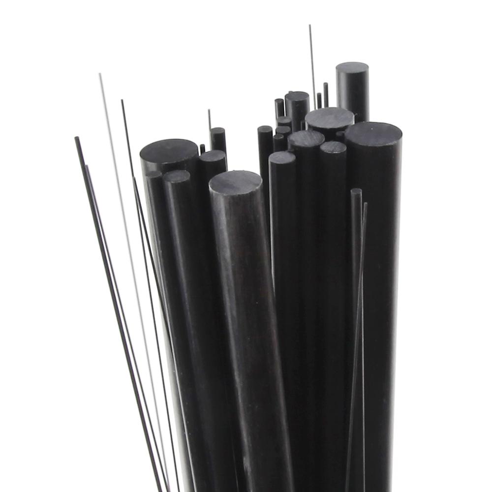 5 Stück/10 Stück Kohlefaser-Stab, solide Rundstäbe, Durchmesser 1 mm, 2 mm, 3 mm, 4 mm, 5 mm, 6 mm, 7 mm, 8 mm, 11 mm, 12 mm, Länge 500 mm für Heimwerker