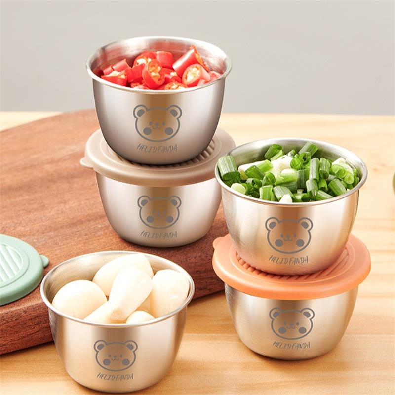1-teiliger Salat Dressing behälter mit wieder verwendbarem Edelstahl becher und auslaufs ic heren Silikon deckeln für Brotdose und Picknick
