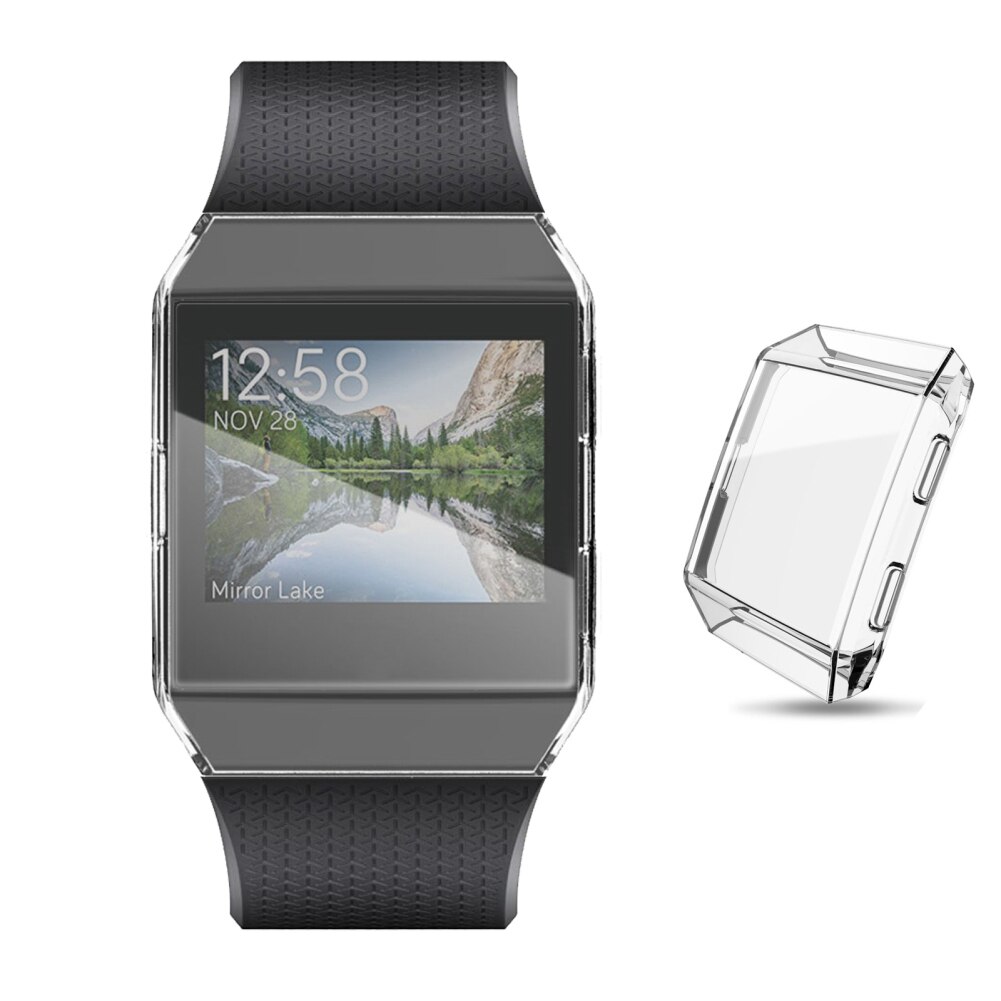 Silicone Frame Skin Cover Case Tpu Beschermende Shell Voor Fitbit Ionische Smart Horloge Screen Protector