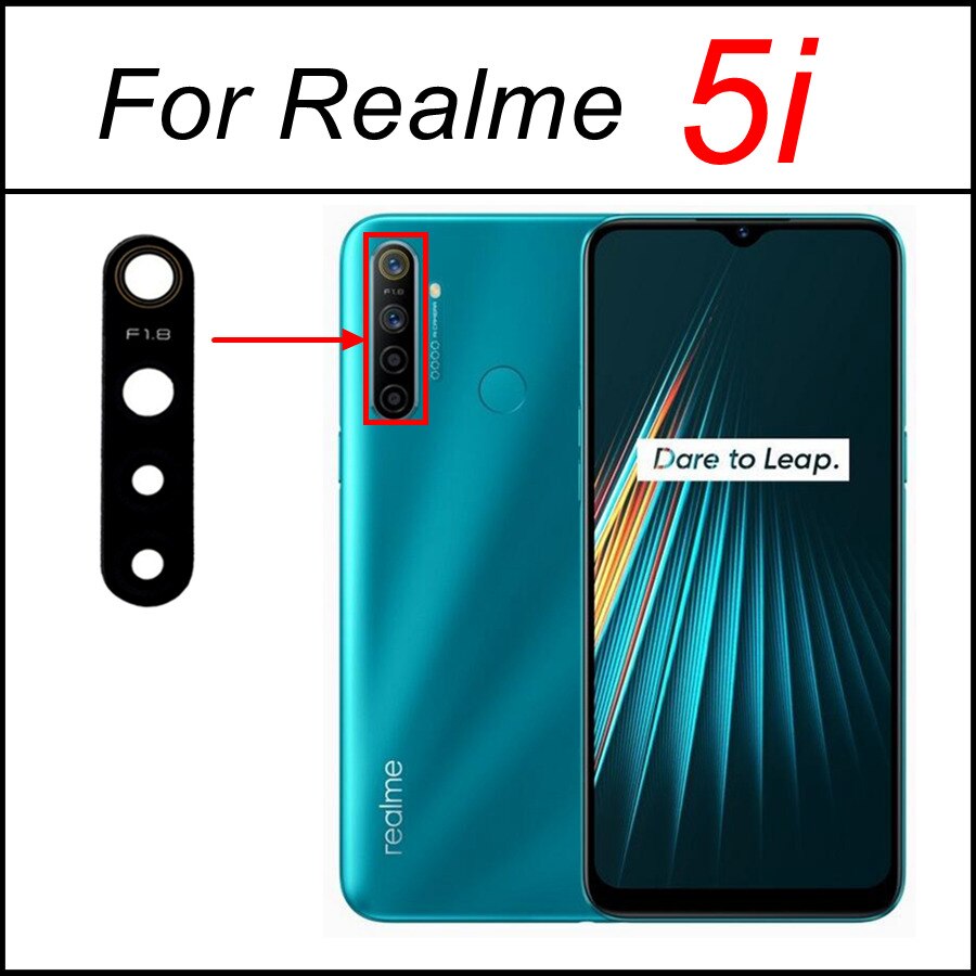 Tylna kamera szklana osłona obiektywu dla Realme 3 5 6 7 Pro globalnego 5i 5S 6i 7i Realme 8 5G główna kamera szkło wymiana + klej: Realme 5i
