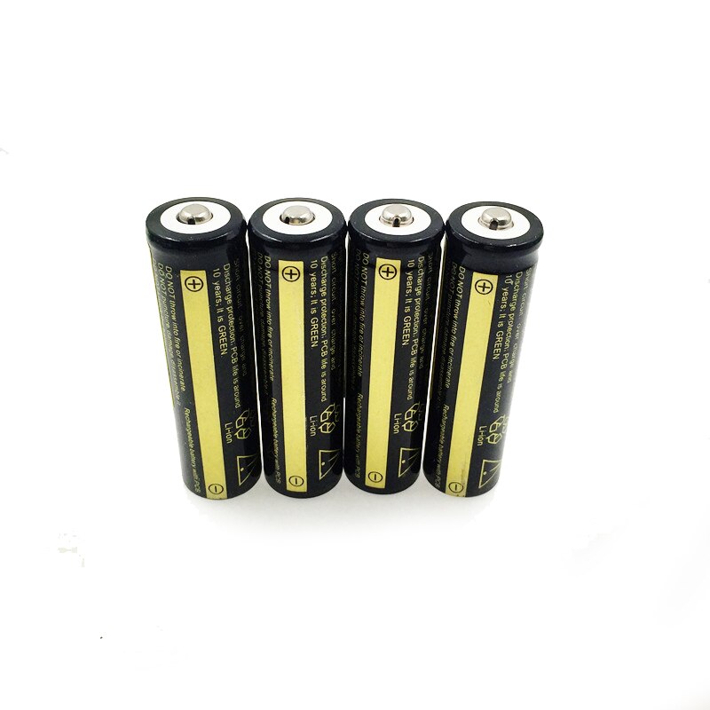 10pcs 18650 battery 3.7V 4000mAh rechargeable liion battery for Led flashlight Torch batery litio battery+: 4pcs