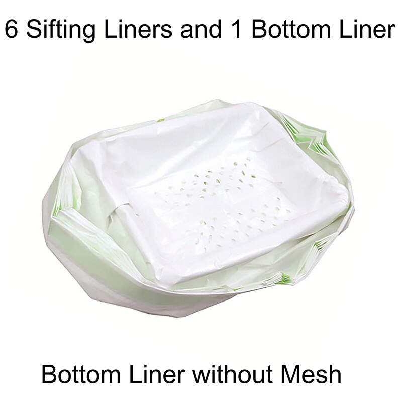 Cat Sifting Litter Box Liners 7 Large Disposable Cats Litter Pan Liner Bag with Drawstring