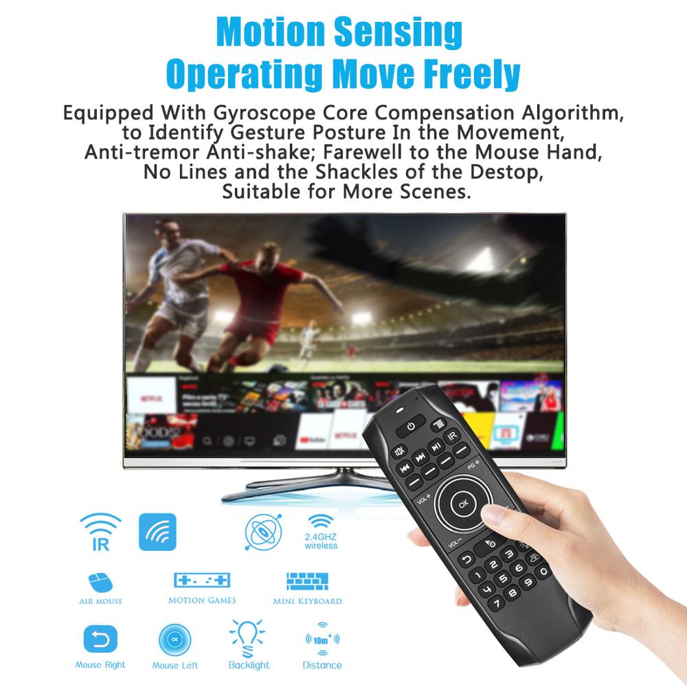 Bluetooth 5,0 Mini Tastatur G7BTS Gyroskop hinterleuchtet IR Lernen Luft Maus Drahtlose Fernbedienung Für Clever TV Kasten Laptop Tablette