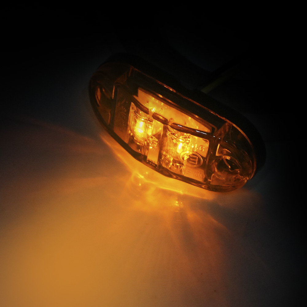 Lámpara de señalización lateral para remolque, camión, caravana, luces de advertencia LED, marcador lateral, rojo, amarillo, blanco, 12V- 24V