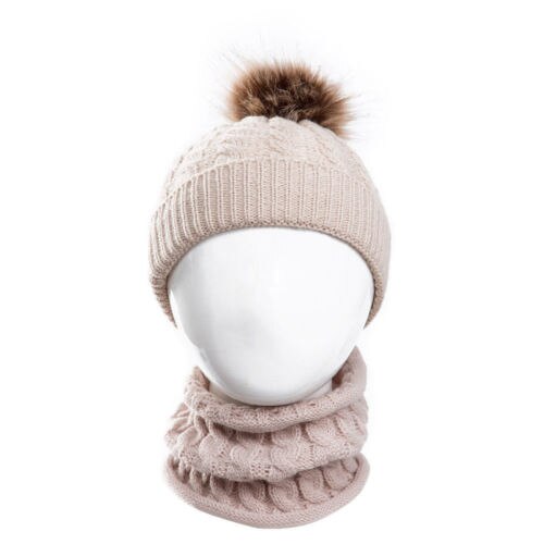 2 stk sød kid pige dreng baby spædbarn vinter varm hæklet strik hat beanie cap + tørklæde solidt sæt: D