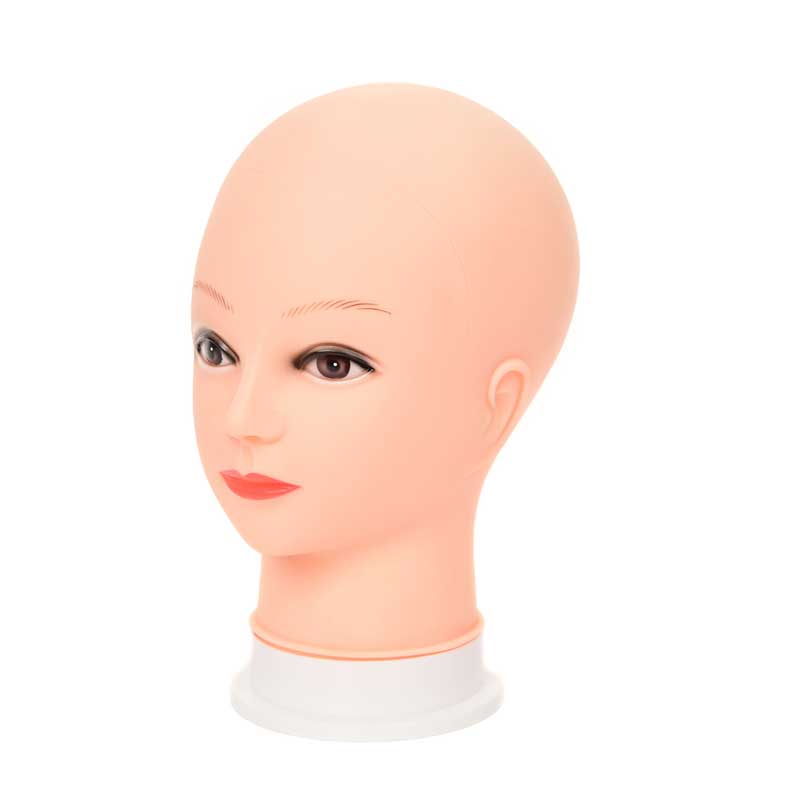 Tête de Mannequin chauve pour femme, 22 pouces, entraînement à la cosmétologie, coiffure et fabrication de perruques: Beigehead