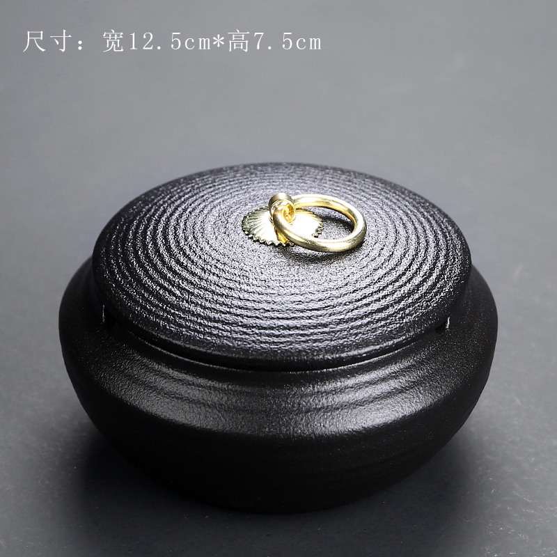 Cenicero de cerámica con tapa para el hogar, Cenicero de Estilo Vintage para sala de estar, mesa de té, suministros de decoración de oficina: Rojo