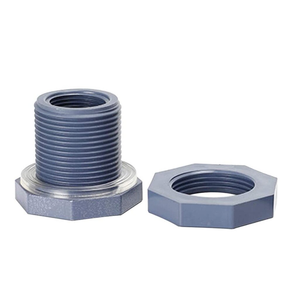 2Pcs PVC 3/4 Inch Thread Water Tank Bulkhead Fitting Adapter with Seal Gasket