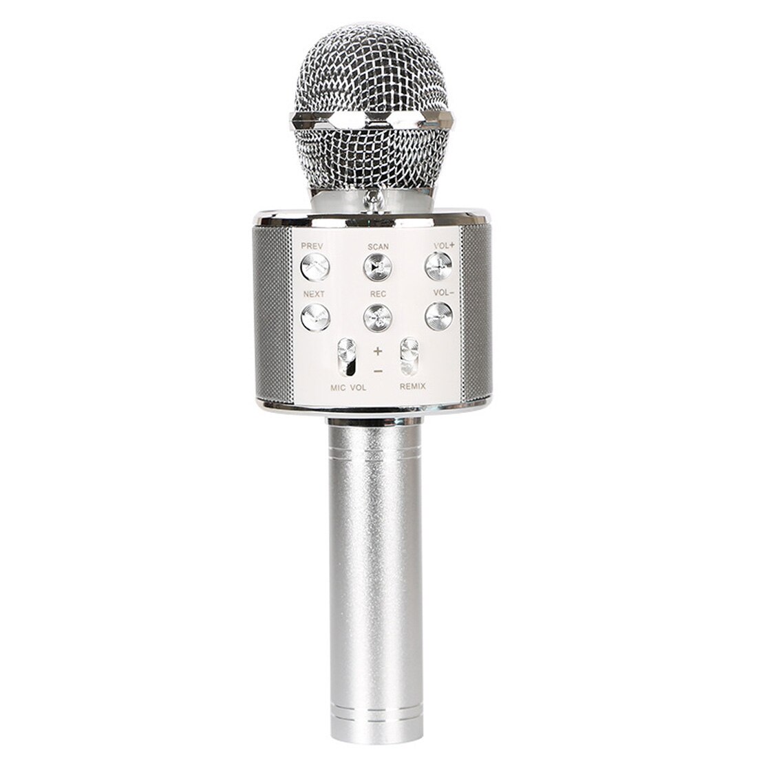 WS858 Senza Fili Bluetooth Microfono karaoke Microfono A Condensatore Professionale Microfono Radio studio di Registrazione Mic con la Luce del portato: argento standard