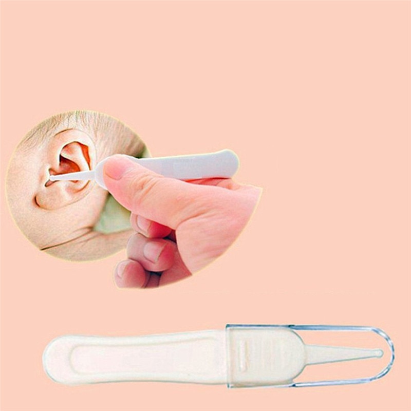 Baby nose cleaning tweezers Baby Ear Nose Navel Plastic Clean Tweezer Infant Tweezers Pincet safety Forceps #4D14