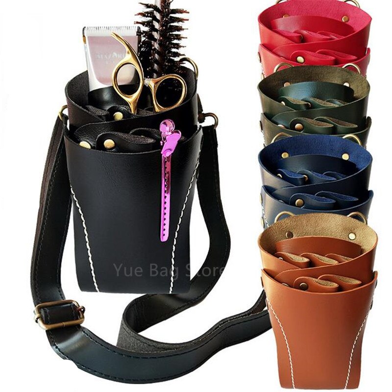 Frisørsaks bag salong hylster poseholder lagring frisør styling verktøy med midje belte 40#7