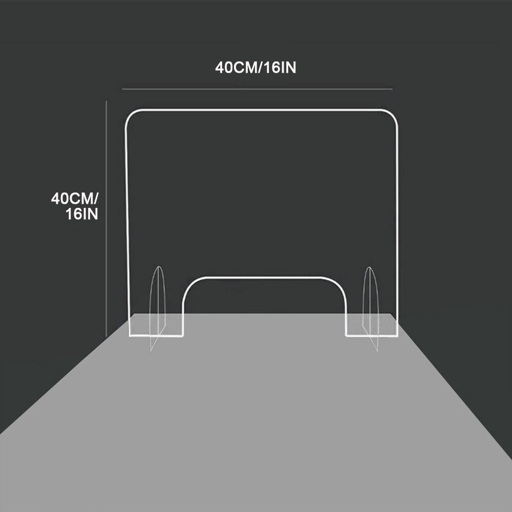 Acrylic Sneeze Guard Shield Clear Perfection Reception Side Safety Counter Transparent Height Protection Screen 40*40CM