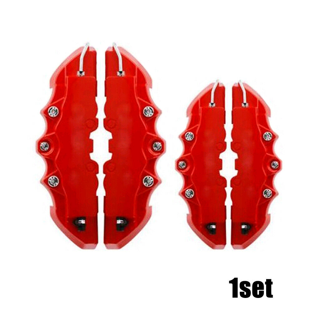 Cubiertas de pinza de freno de disco de camión y coche, cubierta de pinza de freno de disco delantero y trasero automático 3D, Kit Universal de decoración, cubierta de freno roja, 1 par
