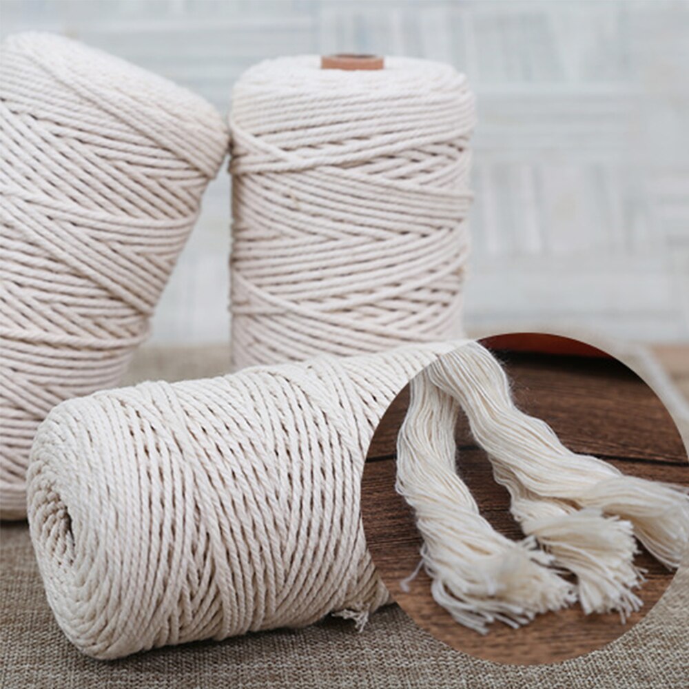 Cotton Cord Macrame Cotton Cord 2mm x 200m for Wall Hanging Dream Catcher For Wall Hangings Plant Hangers Wall Art Homewares