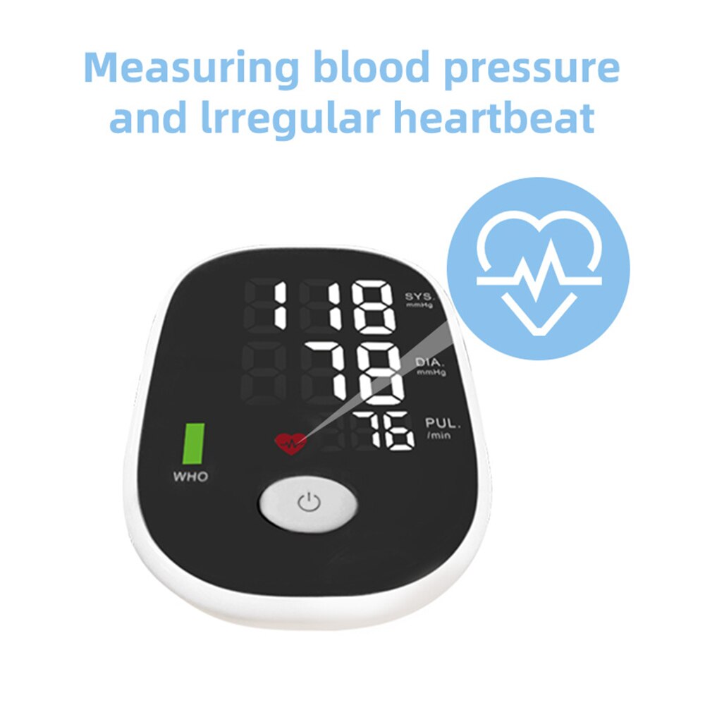 Arm Blood Pressure Monitor Blood Pressure &amp; Pulse Tester BP Cuff Monitor Large Display Voice Broadcast Pulse Rate Machine