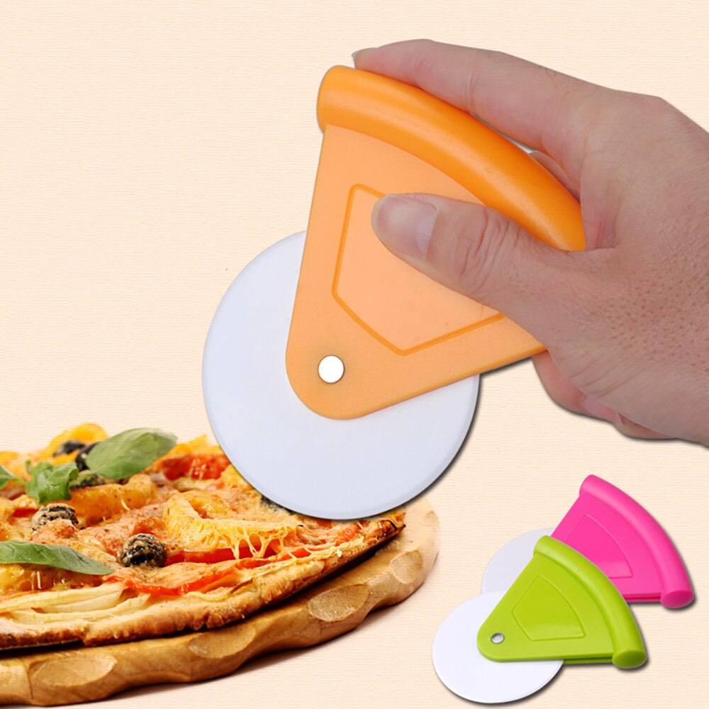 Plastic Pastry Non Stick Pizza Cutter Keuken Gadget Wiel Slicer Blade Grip Accessoires Pizza Gereedschap 11.2X10.5X2Cm # H