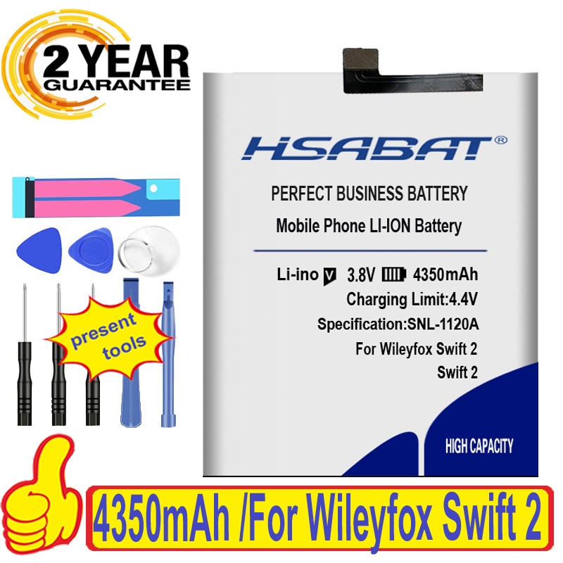100% Originele Hsabat 4350 Mah Batterij Voor Wileyfox Swift 2 /2 Plus