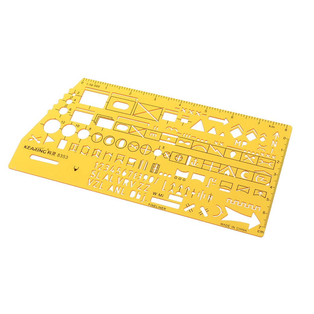 1 Piece Multishape Ruler Drafting Drawing Template Stencil Drawing Tools DIY 1:50000 Measuring Tools