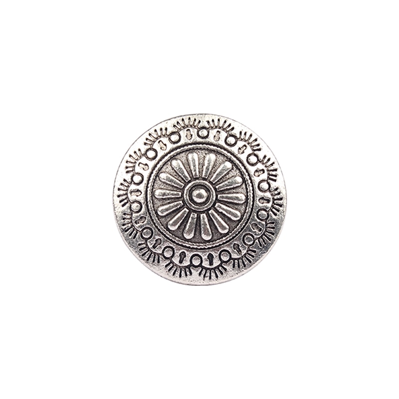 3pcs/lot 30MM Retro Zinc Alloy Round Gold Bronze Silver Daisy CONCHO Decorative Buttons Charms Pendants For DIY Accessories