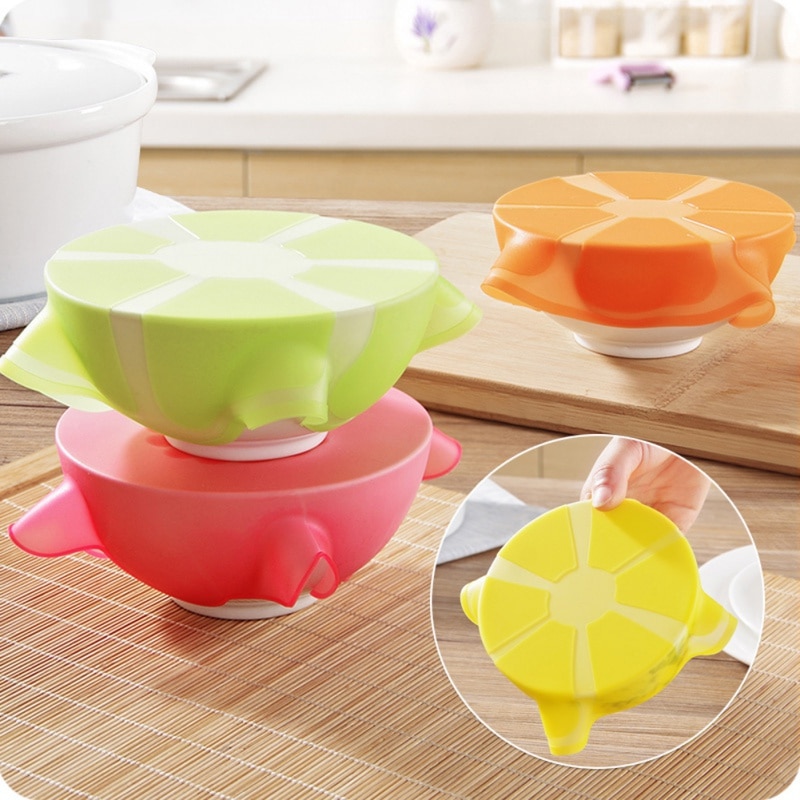 Reusable Saran Wrap Universal Silicone Cover Vacuum Seal Suction Sealer Food Bowl Pot Stretch Kitchen accessories