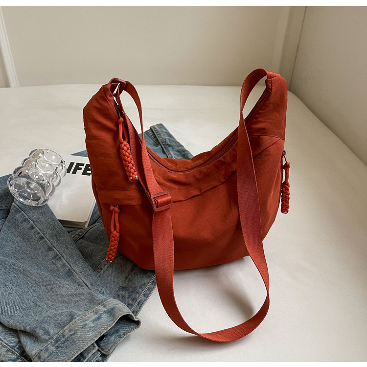 Vrijetijds unisex crossbodytas zomer campus sportstijl schoudertas hobo tas effen kleur grote capaciteit messenger tas: Oranje