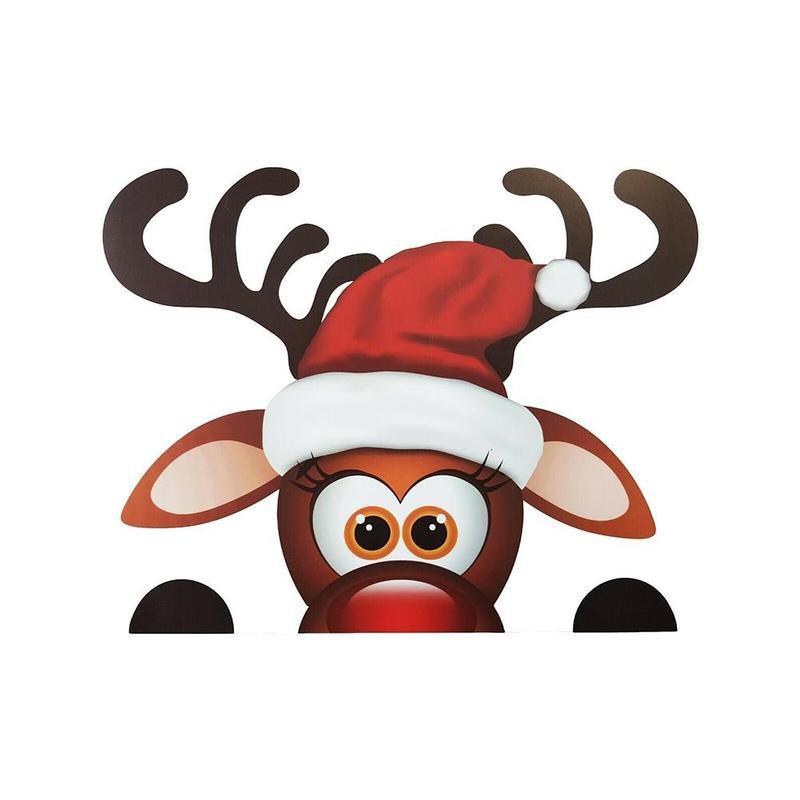 1pc Christmas reindeer window Vinyl stickers home decoration decorations stickers wall For Home children's fun Year fes P3P9: Default Title