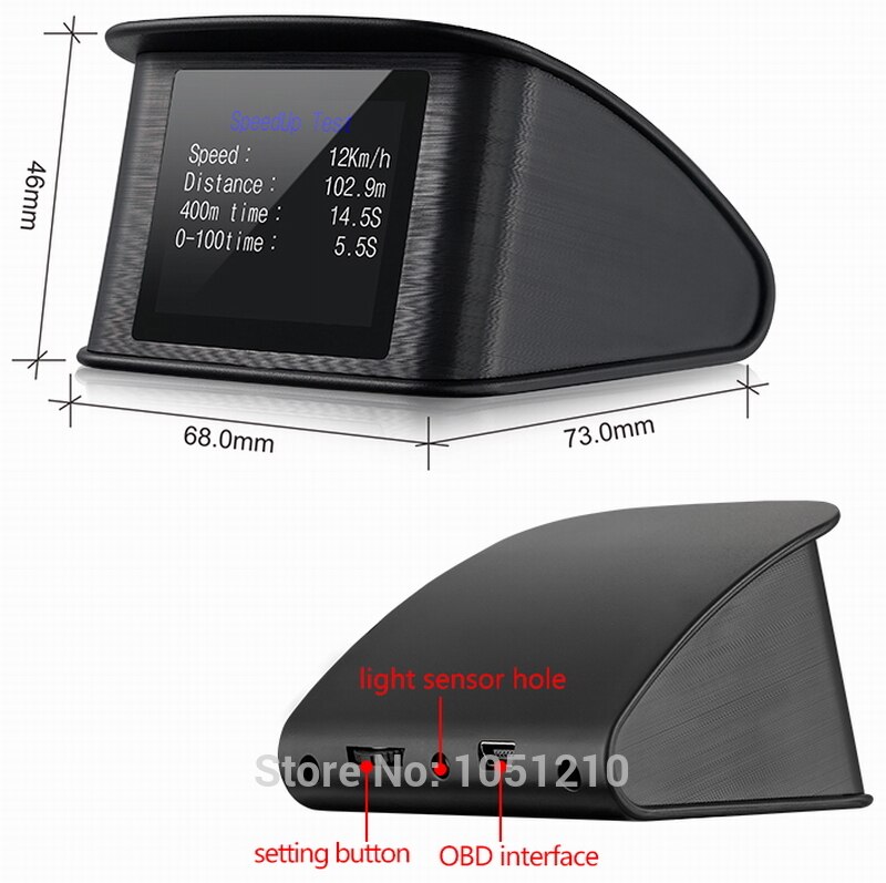 Ouchuangbo autocomputer head-up display obd 2 hud smart device ondersteuning remtest scan prm